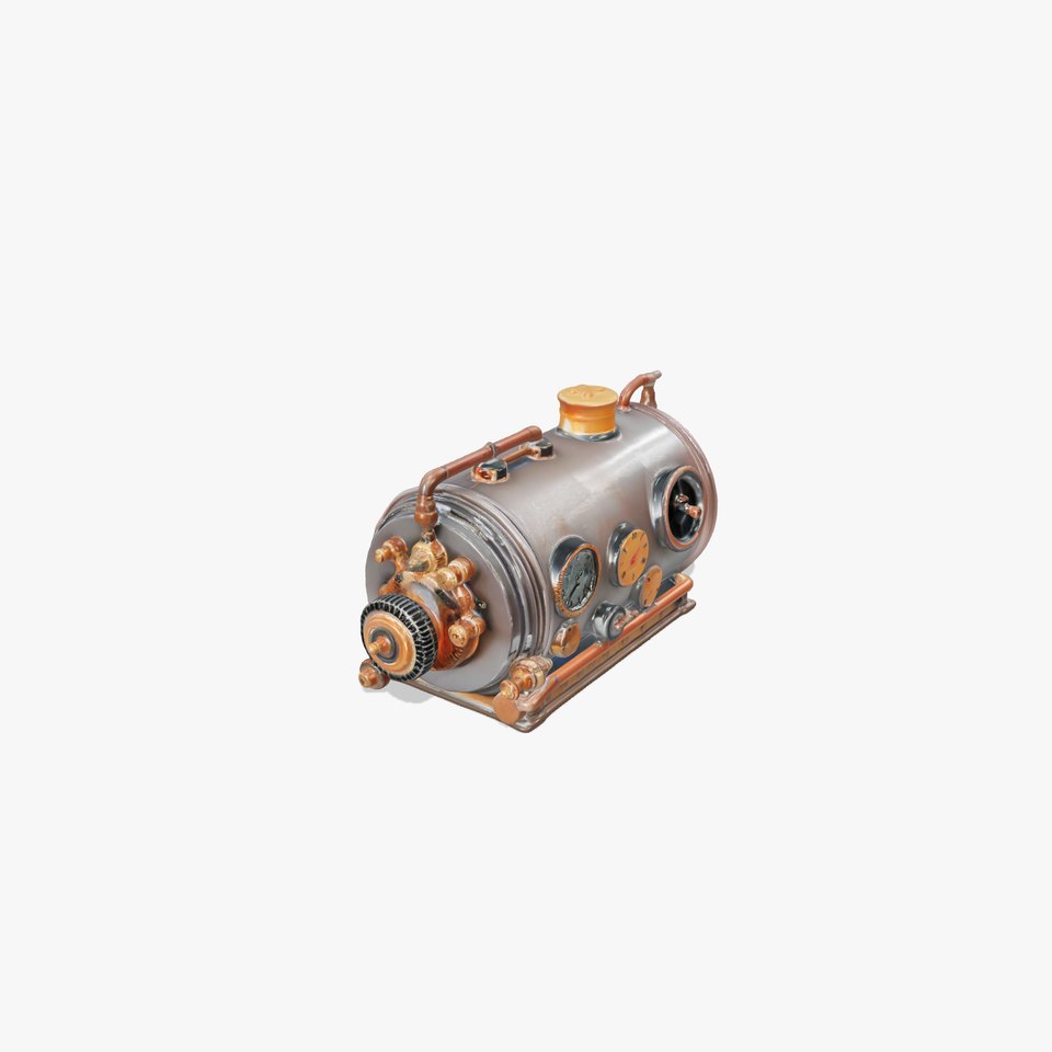 Steampunk Boiler Clock Instrument Model Pack